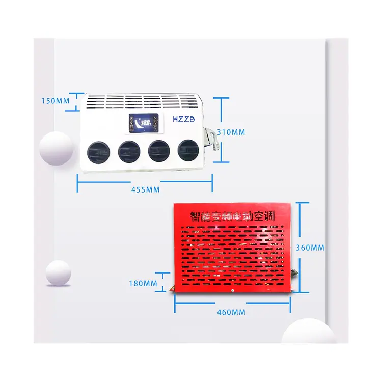 トラックスリーパーバンRv用電動コンプレッサー付きトラックパーキングクーラー用に統合された12v24vルーフトップエアコン