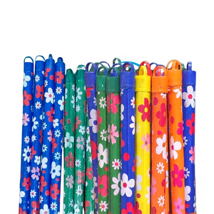 Balai de jardin écologique à poils doux et manche long en bois, fabriqué directement en usine, avec pelle à poussière en PVC et matériaux végétaux naturels - Product Image 1