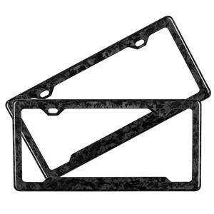 Nuevos colores de alta calidad 100% Marco de placa de matrícula de coche de fibra de carbono forjado Real/soporte dos agujeros - Product Image 4