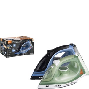 Plancha de Vapor Eléctrica RAF de 2400W con Vapor Vertical, Base de Cerámica y Control de Termostato Preciso - Product Image 1