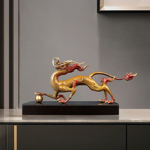 Great Copper World Dragon Figurine Handmade Chinese Zodiac Decor Desktop Ornament Year Of The Dragon Gift - Product Image 2