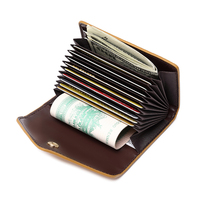 Tas kartu amplop wanita pemblokir RFID dompet koin Anti pencurian kecil Mini dompet pemegang kartu kredit ringan minimalis