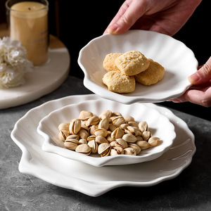 Plat à dîner en céramique en forme de coquille créative, vaisselle de table, plateau à collation, dessert, plateau de restaurant d'hôtel, vaisselle de table créative, <span class=keywords><strong>assiette</strong></span> à pâtes - Product Image 3