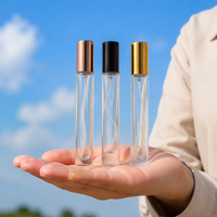 Mini flacon de parfum en verre vide rechargeable de 10 ml, format voyage, avec bouchon à vis et diffuseur à bâtonnets