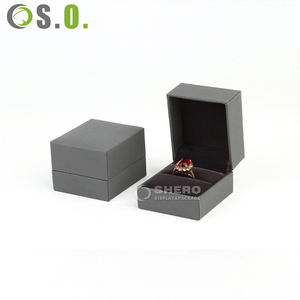 Caja de Regalo de Boda de Papel Imitación Cuero Gris de Alta Calidad al por Mayor, Caja de Joyería Personalizada para Empaque de Joyas - Product Image 4