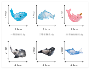 Océan résine requin dauphin baleine enfants se baignant mignon dessin animé animaux figurine jouet miniature kawaii jouer ensemble Aquarium aménagement paysager - Product Image 2