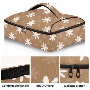 Sac isotherme personnalisé avec motif de fleurs de tiaré d'Hawaï, porte-plat en aluminium, porte-casserole isolé pour pique-nique - Product Image 6