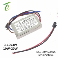 Pilote de LED à courant constant PF élevé 600mA 3W 10W 20W 30W 40W 50W 60W 1-2x3w 6-10x3w 10-18x3w 18-30x3W transformateurs d'éclairage de lampe