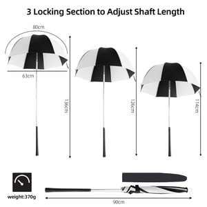 Paraguas de Protección para Palos de Golf con Mango Ergonómico y Ligero, Tela de Secado Rápido, Ideal para Regalos Empresariales, Herramienta de Defensa Contra la Lluvia, Bolsa para Carrito de Golf - Product Image 3