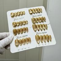 Ongles artificiels en acrylique faits à la main en 3D, courts, couvrants, avec design en strass, lot de 10 pièces