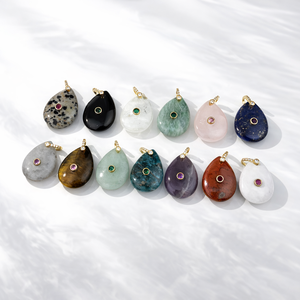 Colgante de lágrima de labradorita, amatista y lapislázuli de colores al por mayor con circonita para collar DIY, ideal para regalos de joyería de la suerte - Product Image 1