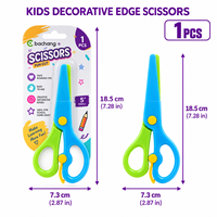 Ciseaux décoratifs pour enfants Bachang, 5 pouces, pointe arrondie sûre, coupe ondulée, ciseaux pour travaux manuels, projets artistiques scolaires, emballage blister