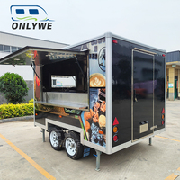 2024 concession restauration mobile café vente de nourriture remorque magasin d'alimentation entièrement équipé mobile snack-bar bière camion chariot sur roues