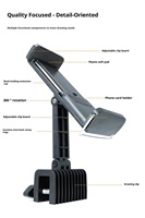 Support de téléphone et tablette multifonctionnel 360° réglable en PLA pour planche à dessin extra-large