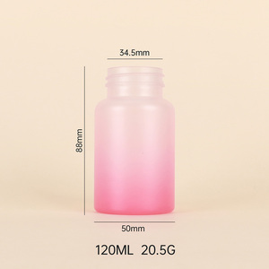 Bouteille en plastique PET à large ouverture avec couvercle cylindrique en plastique rose à bonne étanchéité pour aliments secs et fruits, personnalisation possible - Product Image 2