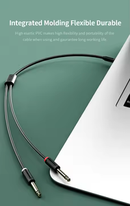 S.Wieler 3,5mm TRS a <span class=keywords><strong>doble</strong></span> 6,35 TS Splitter <span class=keywords><strong>Cable</strong></span> de audio <span class=keywords><strong>Jack</strong></span> adaptador <span class=keywords><strong>con</strong></span> OFC cobre chapado en oro conector <span class=keywords><strong>Cable</strong></span> de guitarra - Product Image 5