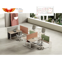 Bureau de bureau pour 8 personnes Poste de travail pour partenaire partagé Bureaux de bureau au design moderne