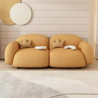 Cremefarbenes Luxus-Apartment-Sofabett-Set Stoff L-Form Dreisitzer Modernes Design Rosegia PAA0416