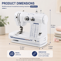 Máquina de Coser Electrónica UKICRA UFR-813 - Longitud de Puntada Ajustable, Mecanismo de Alimentación por Caída, Diseño de Bolsillo, Fácil de Usar para el Hogar