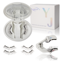 Ensemble de faux cils magnétiques doux faits à la main, avec eye-liner, naturels et réutilisables, imperméables, pour voyage, avec applicateur