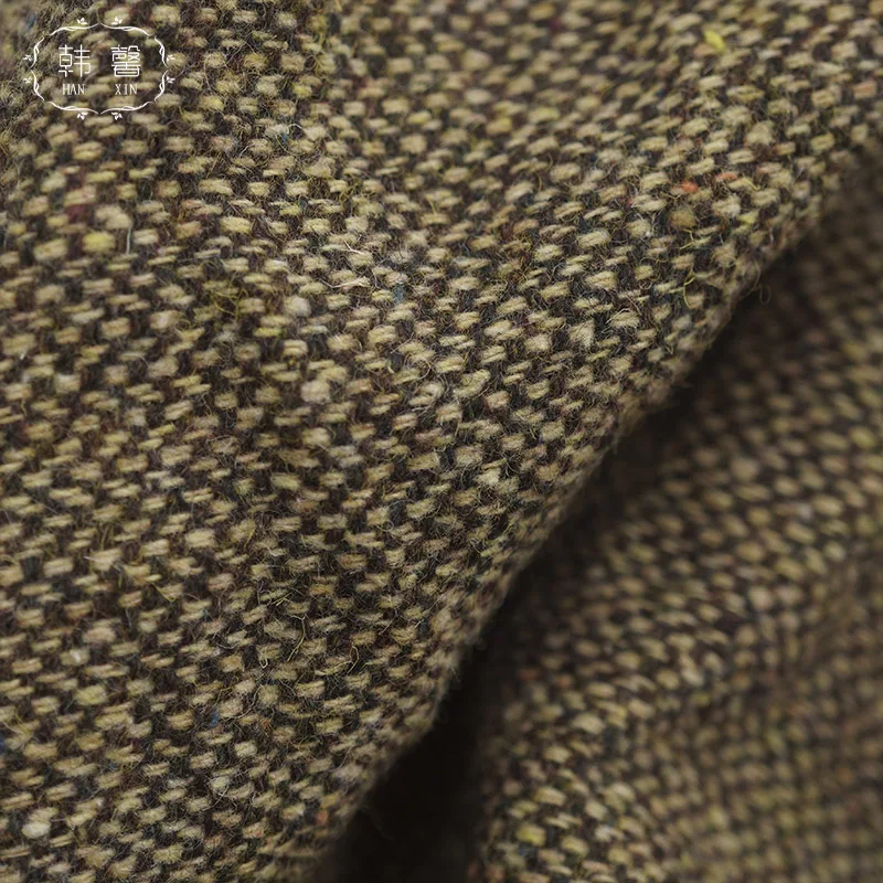 Твидовая ткань Spot Steel, Смешанная шерстяная юбка, пальто на весну, осень и зиму для мужчин и женщин, шерстяная ткань