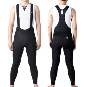 Thermal Fleece Cycling Bib Tights Pants Black Cycling Padded Shorts for Men Long Bike Shorts