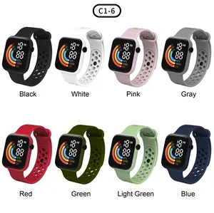 A buon mercato in gomma novità LED rosso display orologio sportivo per le donne e gli uomini elettronico touch led orologio