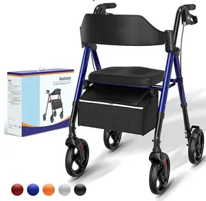 Lightweight, foldable elderly wheelchair walker with seats, convenient for pedaling and rehabilitation walking products