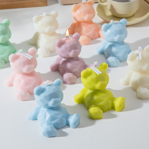 Bear Shape Scented Candle Birthday Party Decoration Ornament Cute Animal <b>Paraffin</b> Wax Soy Wax Aroma - Product Image 3