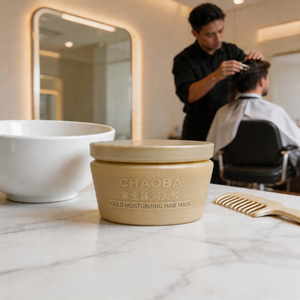Masque hydratant CHAOBA Gold Rich, masque revitalisant en profondeur pour les cuticules, hydrate et contrôle les frisottis pour les cheveux secs et abîmés, 500 ml - Product Image 1