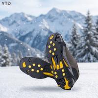 Crampons à neige en acier au manganèse à 10 dents, griffes antidérapantes, chaînes de glace pour la randonnée, l'escalade, le camping et les chaussures confortables