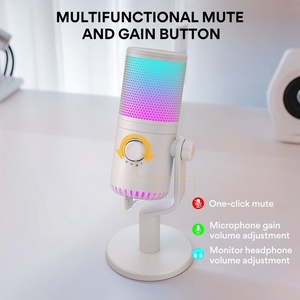 RGB Gaming USB <b>Microphone</b> Direct Monitor Programmable Mic <b>for</b> Gaming Live Streaming Podcast <b>Computer</b> - Product Image 2