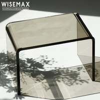 WISEMAX – meuble de salon nordique couleur acrylique en forme de U, petite table basse en plastique, table d'appoint, tabouret de canapé