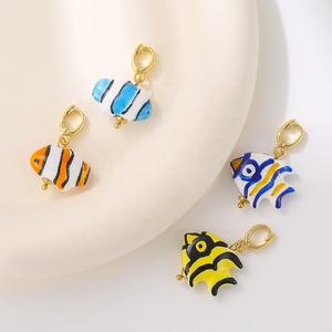 Oceaan Serie Gesp Charme 3d Geschilderde Keramische Vis Shell Bedels Accessoires, Sleutelhanger, Armband Ketting Diy Sieraden Hanger - Product Image 6