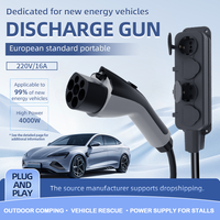 Adaptateur EV V2L Type 2 vers prise Schuko EU, pistolet de décharge externe pour voiture électrique CCS2, pour camping en plein air, 16A 3,5kW