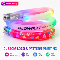 Bracelet lumineux en fibre optique LED personnalisé, TPU, lumière clignotante RGB, bracelet pour concert, festival de musique, bar, fête, cadeau promotionnel