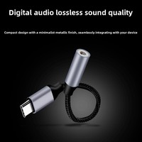 Adaptateur de casque Type-C, câble audio numérique 3,5 mm, USB C vers 3,5 mm, convertisseur de musique et d'appels pour téléphones mobiles, tablettes, ordinateurs portables