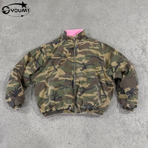 Giacca Bomber Reversibile Vintage in Cotone e Pile Polare con Doppia Cerniera e Effetto Camouflage Personalizzata per Uomo - Product Image 1