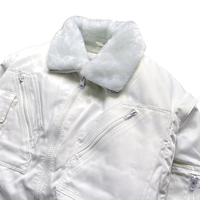 DiZNEW Veste en laine blanche personnalisée avec motif d'impression à fermeture éclair Active deux couches chaude pour homme Mode de meilleure qualité