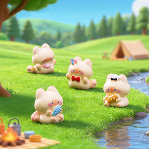 Nouvelle Arrivée - Figurines de chat en résine miniatures pour décoration DIY de maison de poupée, jardin féerique, micro-paysage, tableau de bord de voiture et bureau - Product Image 1