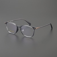 Bingkai Kacamata Titanium Persegi Panjang Mewah Unisex Ultra Ringan Optik Logo Kustom OEM ODM Cina