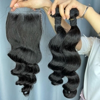 Extension brésilienne péruvienne de cheveux humains bruts vierges Remy à cuticules alignées naturelles bon marché