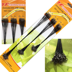 สายลวดสแตนเลสสำหรับตกปลา Tf Fishing Tackle รับน้ำหนักได้ 13 กก. จำนวน 60 ชิ้น สีเขียว ดำ เงิน พร้อมตัวเบ็ดแบบหมุนและตะขอเกี่ยว อุปกรณ์ตกปลาสำหรับน้ำจืด - Product Image 4