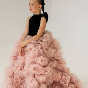 Robe en coton, jupe de princesse, fête d'anniversaire, vêtements de performance de <span class=keywords><strong>piano</strong></span> pour enfants, automne hiver, gaze bouffante - Product Image 2