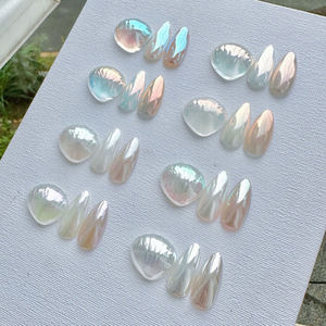 1jar Aurora Moonlight bubuk cermin krom warna-warni Glitter kuku debu halus putih cangkang gosok pigmen perlengkapan seni kuku - Product Image 3