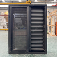 Fabricants de fenêtres à persiennes extérieures en aluminium, design de fenêtres à persiennes noires, dernières portes à persiennes de luxe, fenêtre à persiennes à ventilation latérale