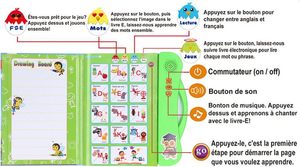 Libros Musicales Electrónicos para Niños, Máquina <span class=keywords><strong>de</strong></span> Aprendizaje <span class=keywords><strong>de</strong></span> Letras y Palabras en Francés e Inglés, Libro Interactivo con Sonido, Libro Electrónico <span class=keywords><strong>de</strong></span> Aprendizaje para Niños Pequeños - Product Image 6