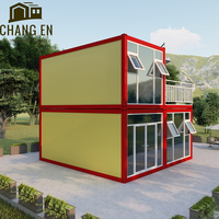 DYCE2 Estructura de acero Modular Móvil de lujo para exteriores de dos pisos Villa Mini Casa de panel sándwich de madera prefabricada de bajo costo