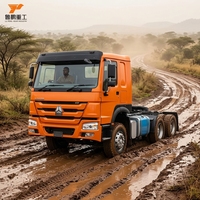 Unit Traktor Penggerak Roda Ganda 6x4 Tahan Segala Cuaca H0W0 dengan Kabin Pemantauan Cerdas Penuh