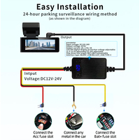 Câble adaptateur USB-C vers 12V/24V pour caméra de voiture, kit de connexion par câblage direct 5V 3A 8 pièces avec fusible à circuit complet